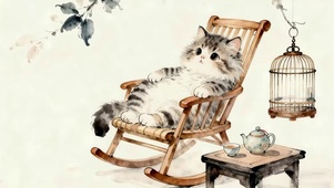 可爱悠闲的猫咪