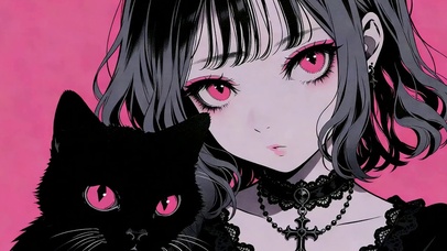 黑猫与女孩
