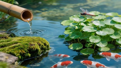 铜钱草池塘小鱼