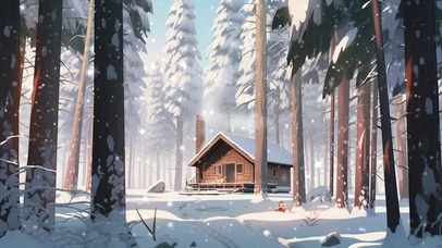 雪中树林