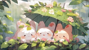 雨中小动物