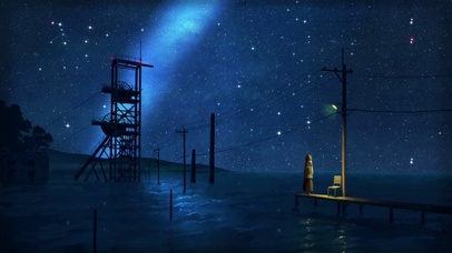 4K星空下码头少女