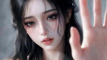 可爱忧愁的女孩