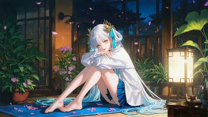 静谧夜晚美少女今汐