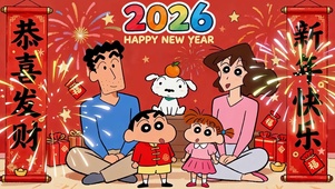 2026小新一家新年祝福