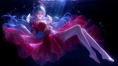 水下梦幻天使蓝发美少女