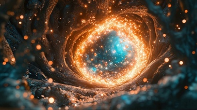 神秘微光魔法树洞