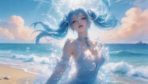 夏日海边女孩