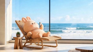 海边萌宠兔子