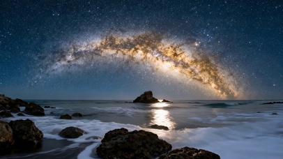 海边银河星空夜景