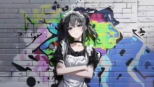 4K涂鸦墙萝莉女仆装刻晴