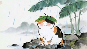蕉叶避雨喵