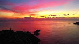 海面日落