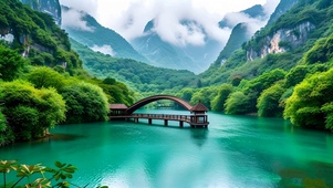 清新绿色治愈山水