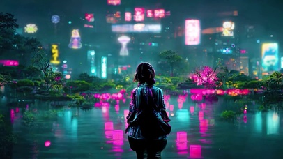 科幻霓虹赛博城市