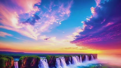 大气磅礴瀑布美景