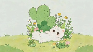 可爱鲜花小猫咪