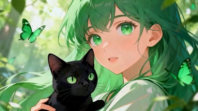 女孩与猫咪