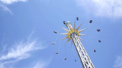 4K 高清 游乐园的旋转飞椅