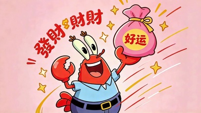 发财好运卡通螃蟹壁纸