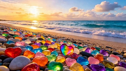 夕阳海滩