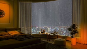 都市雨天温馨房间
