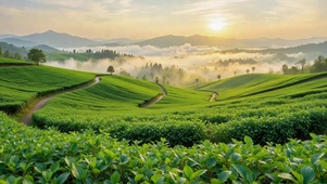 云雾茶山日出