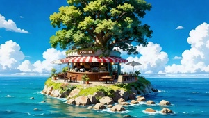 清新海景咖啡屋