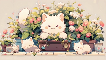 花卉小猫