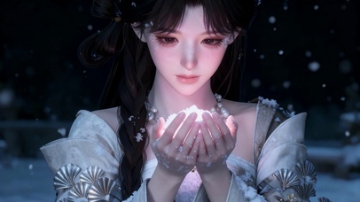 雪夜捧光古风美少女