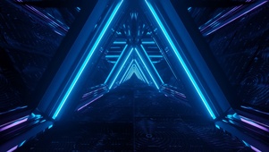 无限隧道系列-蓝色三角霓虹灯