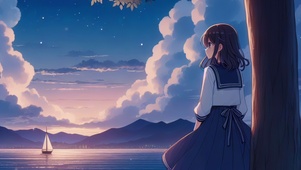 眺望远方的女孩