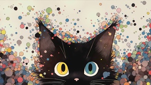 呆萌小黑猫