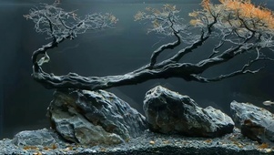 唯美治愈枯树风景图