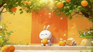 摘桔子的小兔