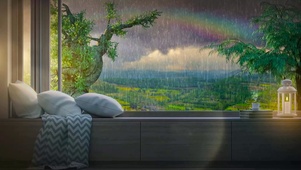 窗外的彩虹雨
