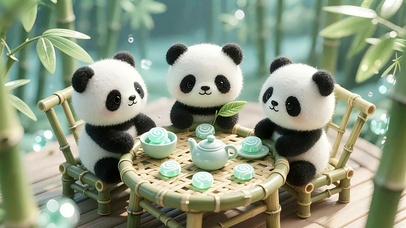 喝早茶的熊猫