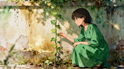 墙角的少女