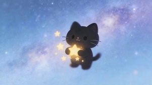 抱着星星猫咪