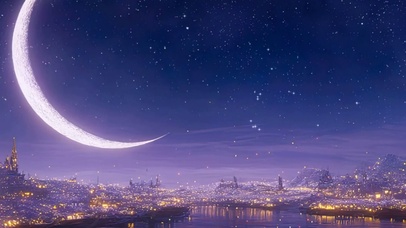 护眼星空树木河流带鱼屏