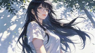 治愈文静女孩