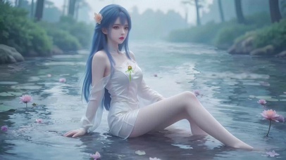 戏水美少女