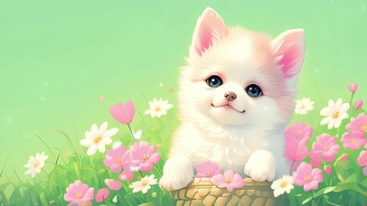 绿色护眼清新小狗