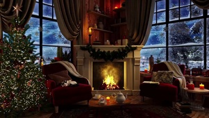 暴风雪中的圣诞小屋