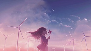 吹风的女孩