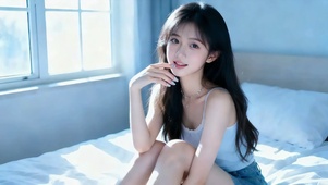 长发小清新美女