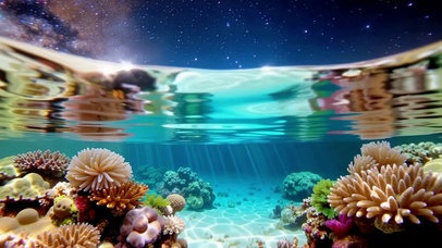 梦幻星空海底彩石海岸
