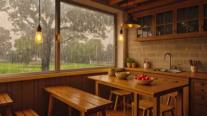 【雨景】雨中的厨房