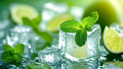 夏日清凉冰块柠檬