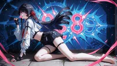 涂鸦棒棒糖美女千咲